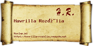 Havrilla Rozália névjegykártya